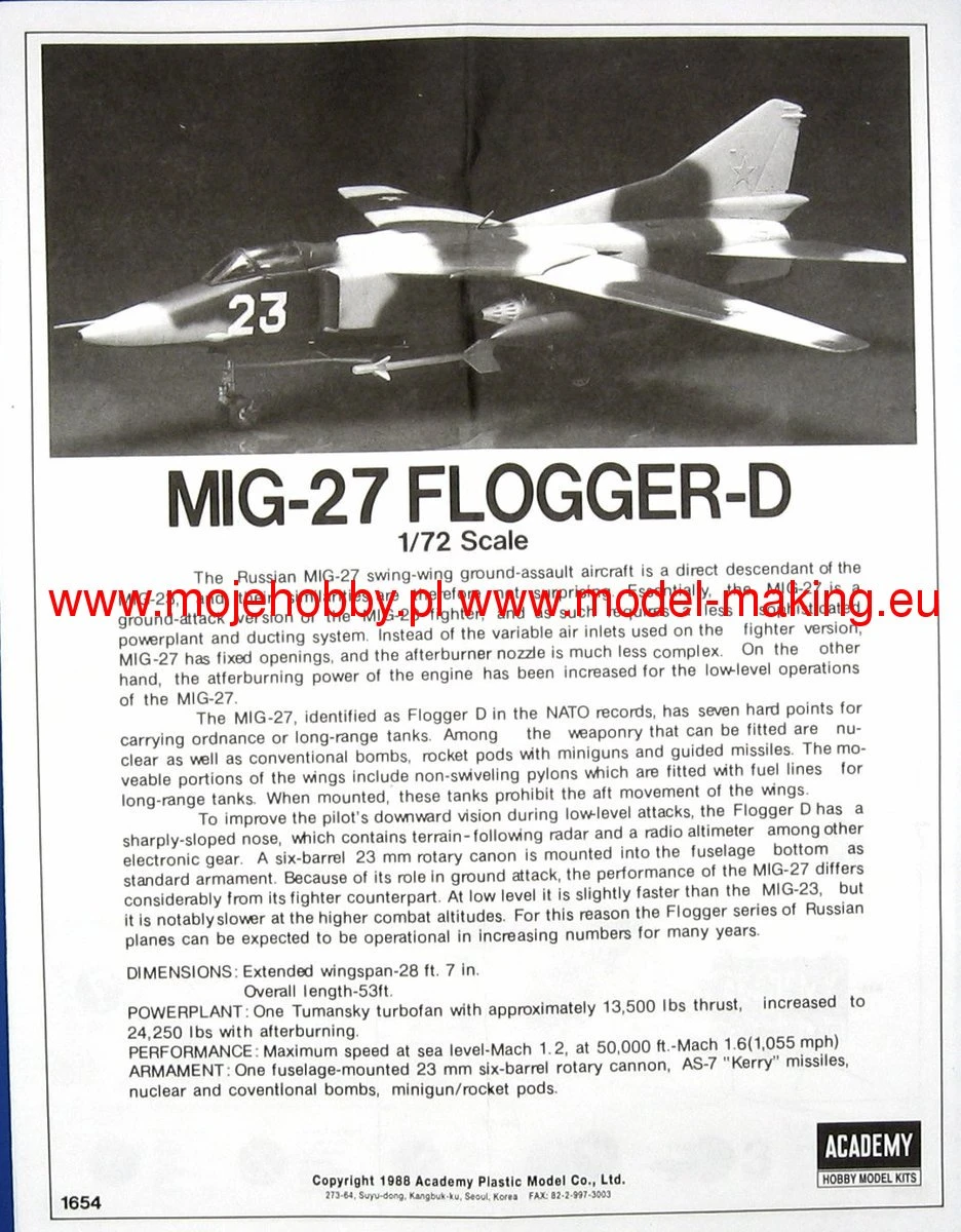 Academy 12455 MIG-27 Flogger 7 Academy 12455 MIG-27 Flogger - Image 5