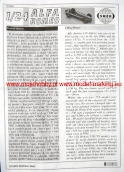 Smer 0952 ALFA ROMEO "ALFETTA" FORMULA 1 1950 9 Smer 0952 ALFA ROMEO "ALFETTA" FORMULA 1 1950 -Toy Model Store 1162 2 sme0952 1