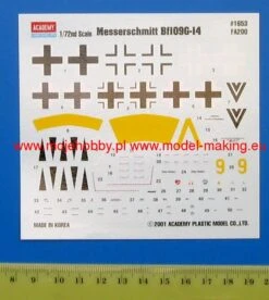 Academy 12454 MESSERSCHMITT Bf109G-14 -Toy Model Store 1211 1 aca1653 1
