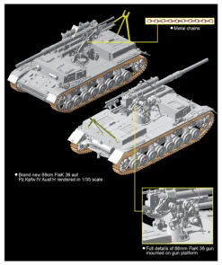Dragon 6829 88mm FlaK 36 Auf Pz.Kpfw.IV Ausf.H -Toy Model Store 17174 3 auto downl