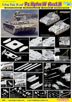 Dragon 6829 88mm FlaK 36 Auf Pz.Kpfw.IV Ausf.H -Toy Model Store 17174 4 auto downl