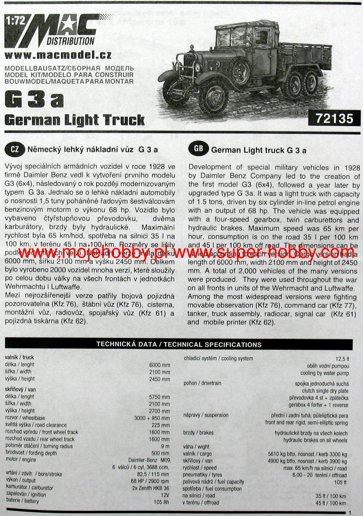 DISCONTINUED MAC 72135 German Light Truck G3a 6 DISCONTINUED MAC 72135 German Light Truck G3a - Image 4