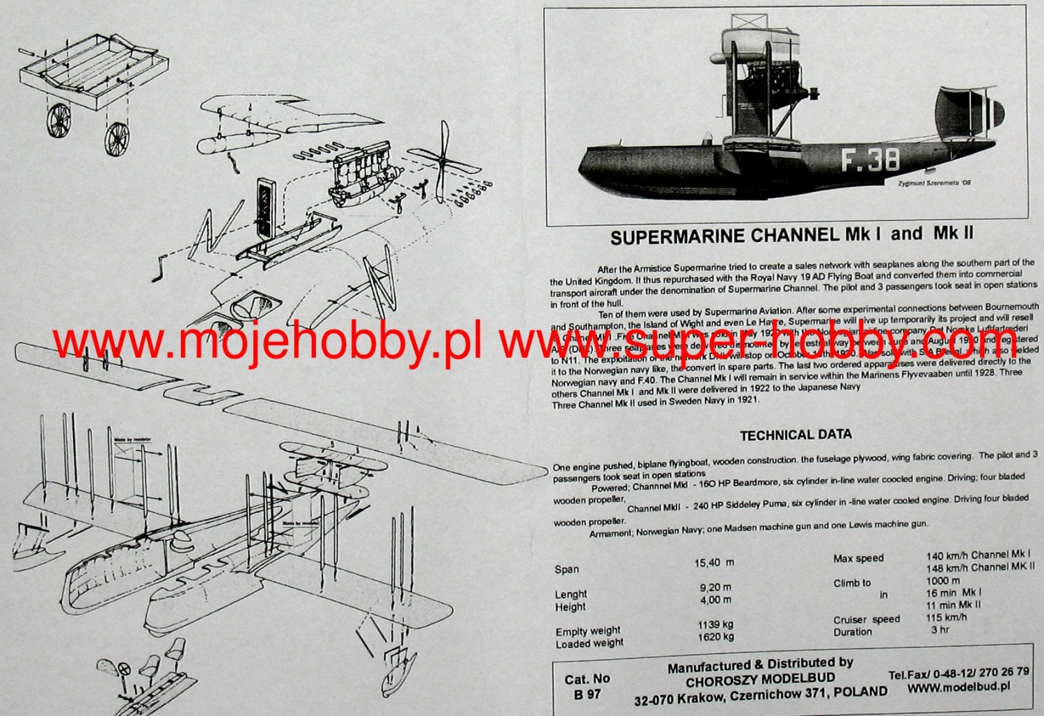 Choroszy Modelbud B97 Supermarine Channel Mk.I With Puma Engine 5 Choroszy Modelbud B97 Supermarine Channel Mk.I With Puma Engine - Image 3