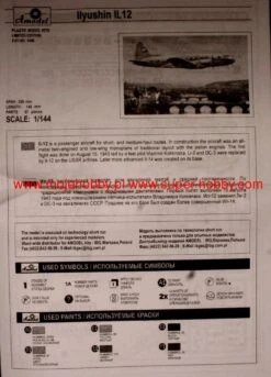 A-Model 01445 Ilyushin IL-12 Czech Version 14 A-Model 01445 Ilyushin IL-12 Czech Version -Toy Model Store 2192 2 AM01445 1