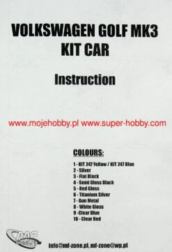 MF-Zone KIT247 Volkswagen Golf MK3 Kit Car Kuchar - 56. Rally Poland 1999 16 MF-Zone KIT247 Volkswagen Golf MK3 Kit Car Kuchar - 56. Rally Poland 1999 -Toy Model Store 25137 2 mfz kit247 1