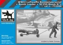 Black Dog F32086 WWII Luftwaffe Bombenpersonal + Bomb Loader + SC250 Bomb N°1