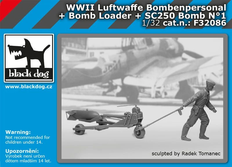 Black Dog F32086 WWII Luftwaffe Bombenpersonal + Bomb Loader + SC250 Bomb N°1 3 Black Dog F32086 WWII Luftwaffe Bombenpersonal + Bomb Loader + SC250 Bomb N°1