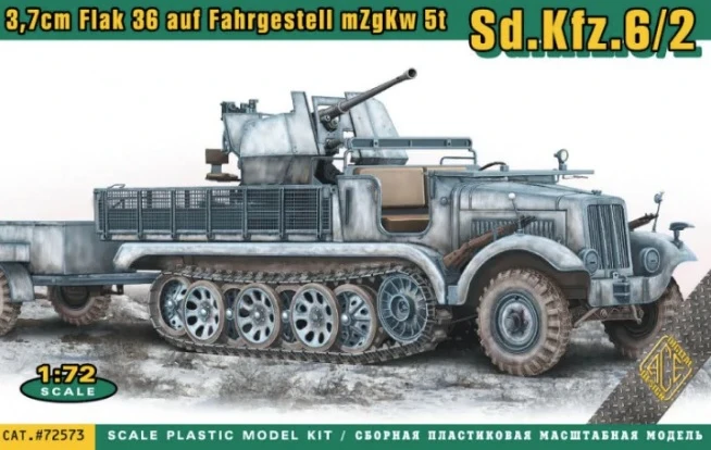 ACE 72573 3,7cm Flak 36 Auf Fahrgestell MZgKw 5t Sd.Kfz. 6/2 3 ACE 72573 3,7cm Flak 36 Auf Fahrgestell MZgKw 5t Sd.Kfz. 6/2