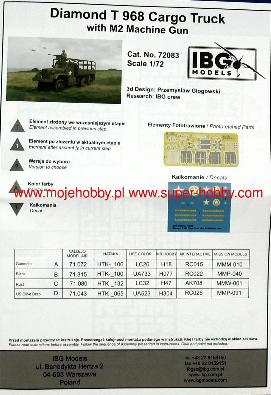 IBG 72083 Diamond T 968 Cargo Truck With M2 Machine Gun (Bonus PE Parts Included!) 6 IBG 72083 Diamond T 968 Cargo Truck With M2 Machine Gun (Bonus PE Parts Included!) - Image 4