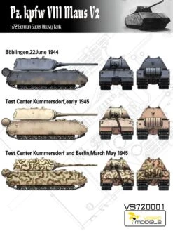 Vespid Models 720001 Pz.Kpfw. VIII Maus V2 German Super Heavy Tank -Toy Model Store 38191 ves720001 6