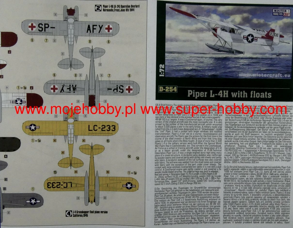 MisterCraft D254 Piper L-4H Z Pływakami 8 MisterCraft D254 Piper L-4H Z Pływakami - Image 6