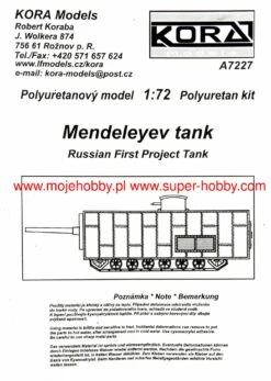 Kora Models A7227 Mendeleyev Russian Project Tank -Toy Model Store 42072 2 KOR A7227 1