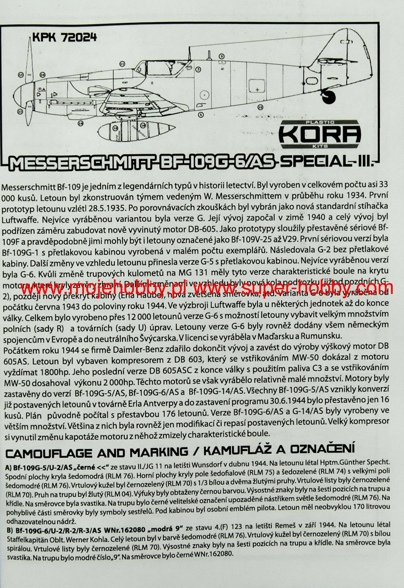 Kora Models KPK7224 Messerschmitt Bf-109G With DB 605AS 7 Kora Models KPK7224 Messerschmitt Bf-109G With DB 605AS - Image 5