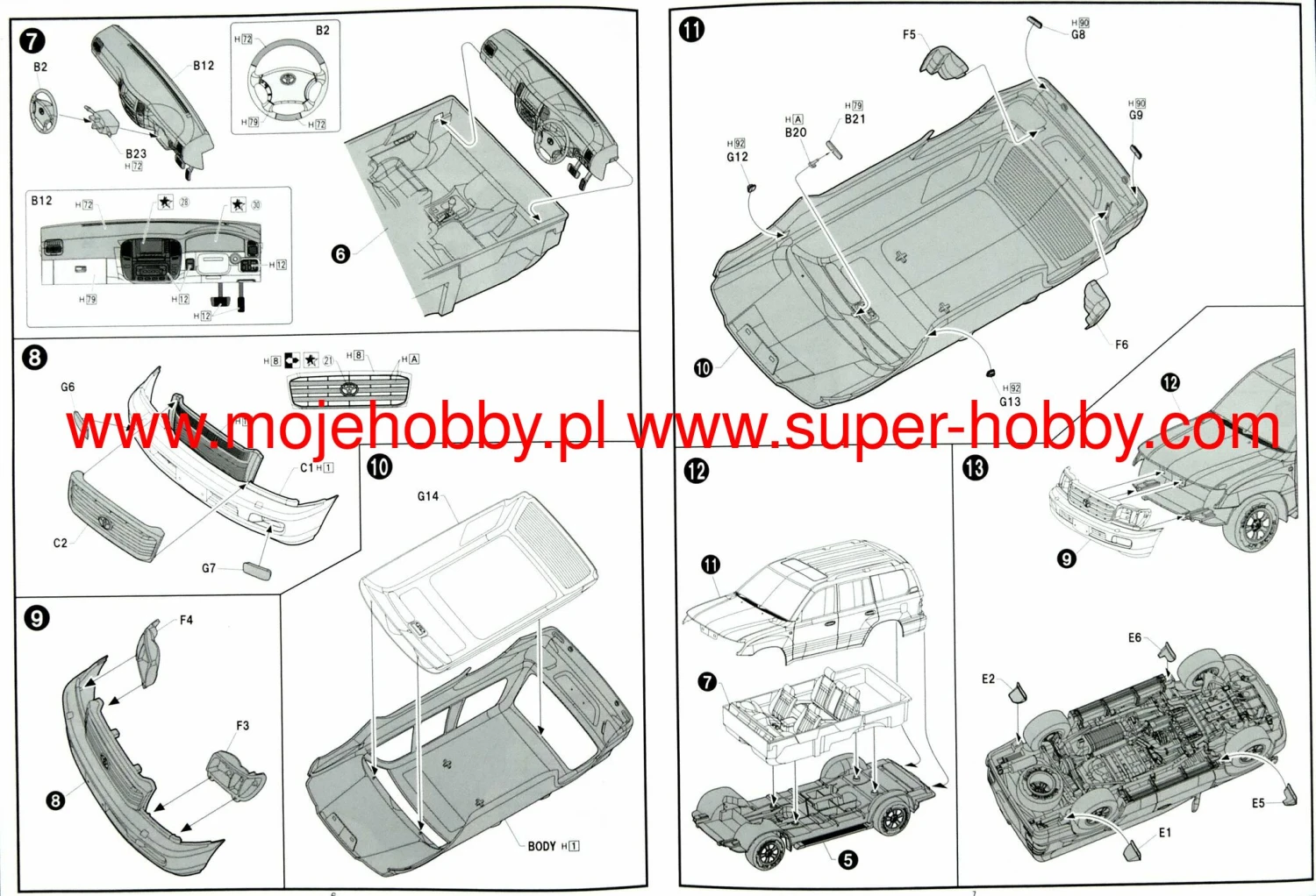 Fujimi 038049 Toyota Land Cruiser 100 Van VX Limited (HDJ101K) 11 Fujimi 038049 Toyota Land Cruiser 100 Van VX Limited (HDJ101K) - Image 9