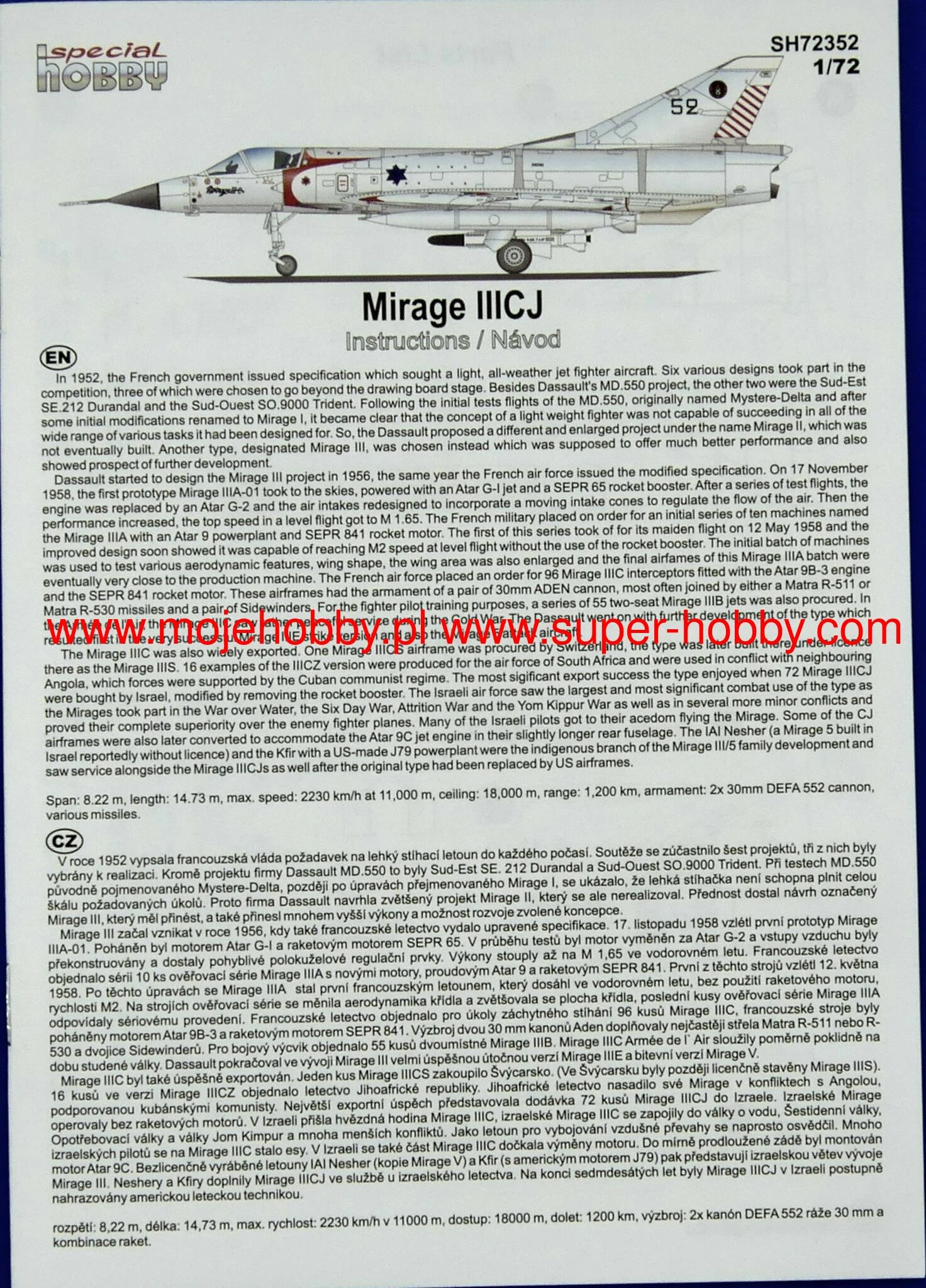 Special Hobby 72352 Mirage IIIC 12 Special Hobby 72352 Mirage IIIC - Image 10