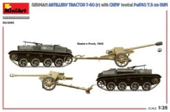 NEW! MiniArt 35395 T-60 (r) German Artillery Tractor With Crew Towing PaK40 7,5 Cm Gun -Toy Model Store 53638 35395 side views1 01