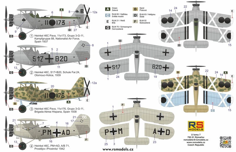 NEW! RS Models 92286 Heinkel He-46C - Reconnaissance Aircraft In Spanish Services 4 NEW! RS Models 92286 Heinkel He-46C - Reconnaissance Aircraft In Spanish Services - Image 2