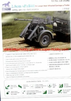 Bronco CB35141 2.8cm SPzB41 On Larger Steel-Wheeled Carriage W/Trailer -Toy Model Store 9000 2 BRO35141 1